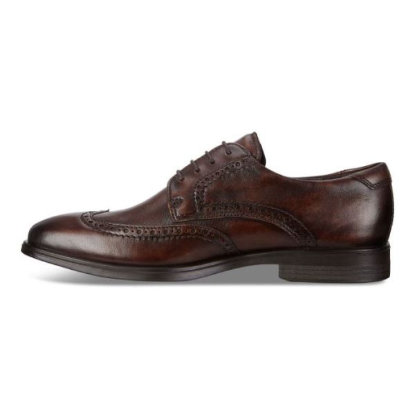 ECCO SHOES -MELBOURNE WINGTIP TIE-COCOA BROWN