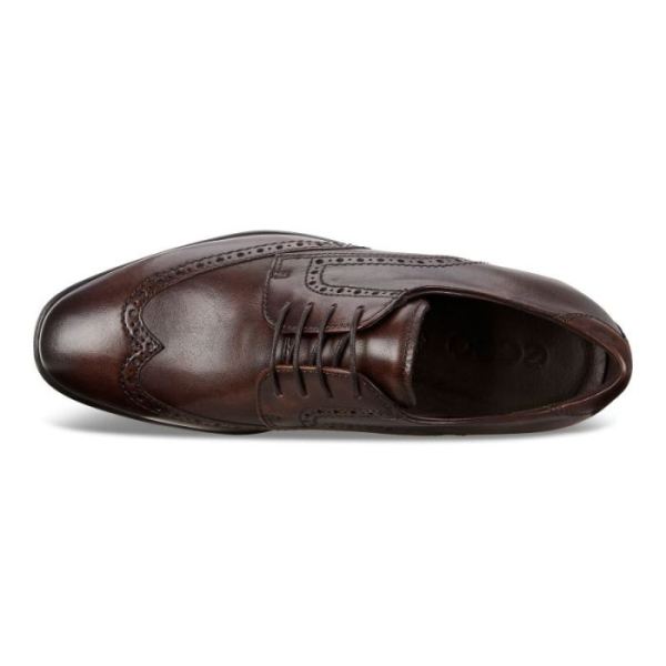 ECCO SHOES -MELBOURNE WINGTIP TIE-COCOA BROWN