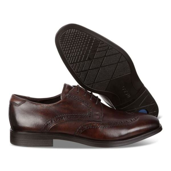 ECCO SHOES -MELBOURNE WINGTIP TIE-COCOA BROWN
