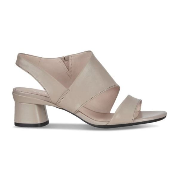 ECCO SHOES -ELEVATE 45 BLOCK HEEL WOMEN'S SANDALS-GREY ROSE