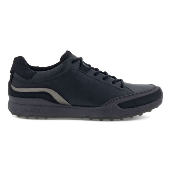 ECCO SHOES -MEN'S GOLF BIOM HYBRID LACED-BLACK/BUFFED SILVER/BLACK