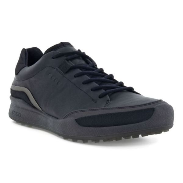 ECCO SHOES -MEN'S GOLF BIOM HYBRID LACED-BLACK/BUFFED SILVER/BLACK