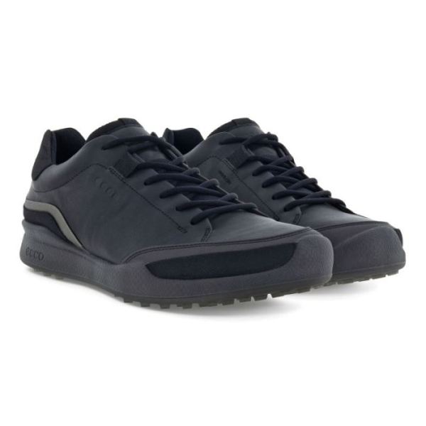 ECCO SHOES -MEN'S GOLF BIOM HYBRID LACED-BLACK/BUFFED SILVER/BLACK