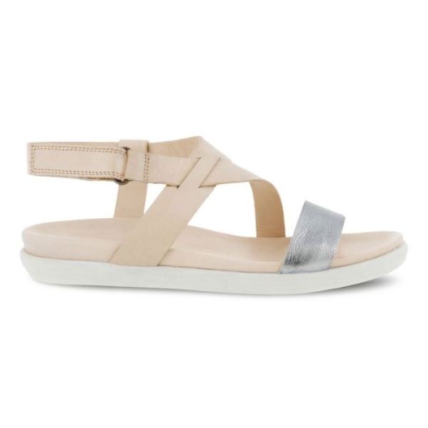 ECCO SHOES -SIMPIL SANDAL FLAT WOMEN'S SANDAL-ALUSILVER/LIMESTONE