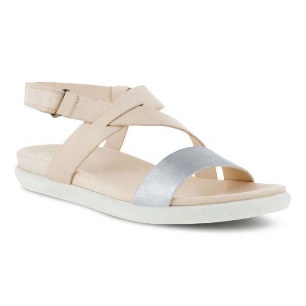 ECCO SHOES -SIMPIL SANDAL FLAT WOMEN'S SANDAL-ALUSILVER/LIMESTONE
