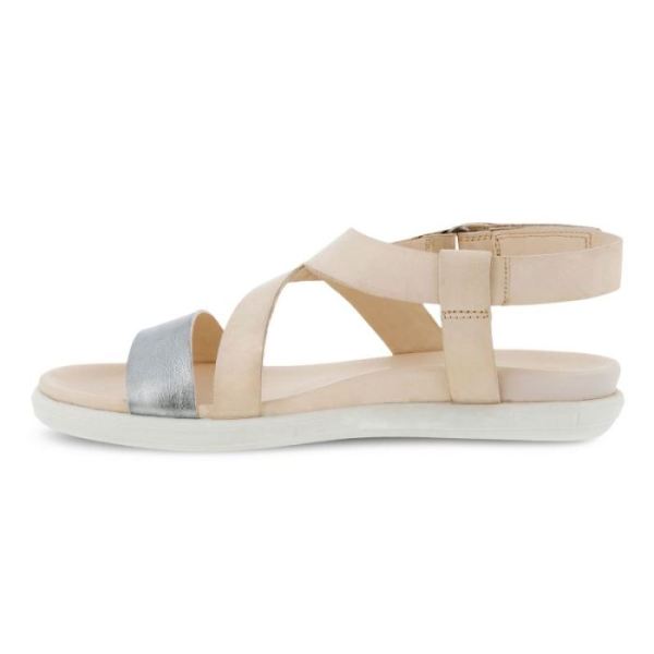 ECCO SHOES -SIMPIL SANDAL FLAT WOMEN'S SANDAL-ALUSILVER/LIMESTONE