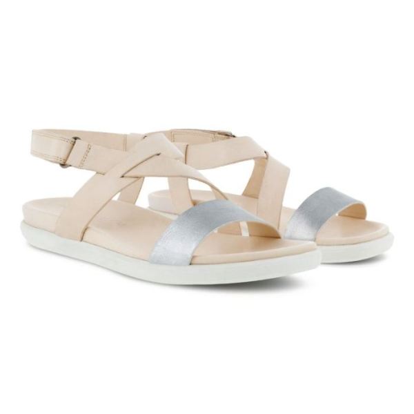 ECCO SHOES -SIMPIL SANDAL FLAT WOMEN'S SANDAL-ALUSILVER/LIMESTONE