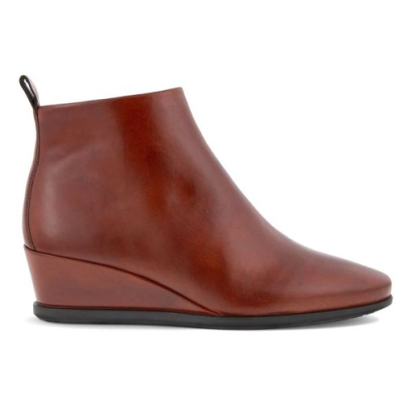 ECCO SHOES -SHAPE 45 WEDGE WOMEN'S ANKLE BOOT-COGNAC