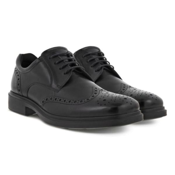 ECCO SHOES -HELSINKI 2.0 MEN'S WING TIP TIE-BLACK