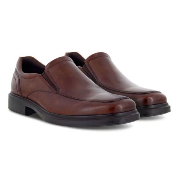 ECCO SHOES -HELSINKI 2.0 MEN'S APRON TOE SLIP-ON-COGNAC