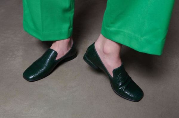 ECCO SHOES -ANINE SQUARED WOMEN'S SMOKING LOAFER-SEA TANGLE