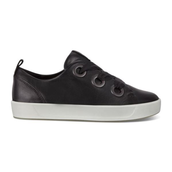 ECCO SHOES -SOFT 8 WOMEN'S 3-EYELET SNEAKERS-BLACK
