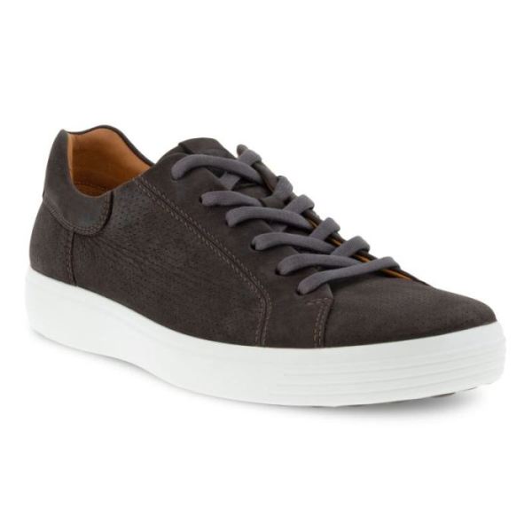 ECCO SHOES -SOFT 7 MEN'S STREET PERF SNEAKER-LICORICE
