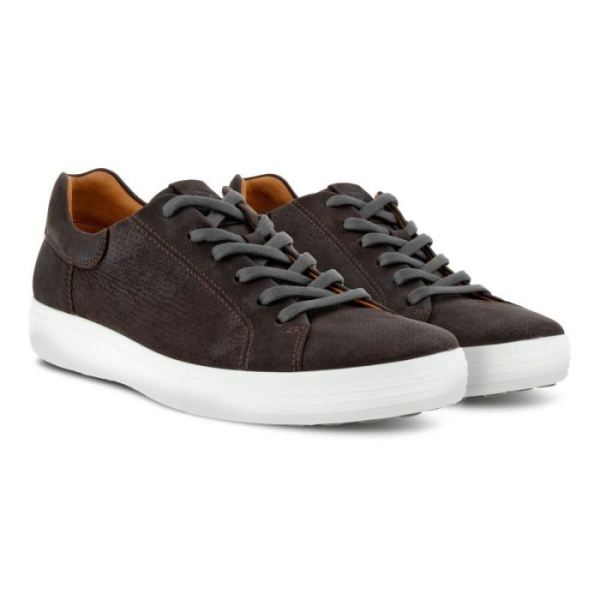 ECCO SHOES -SOFT 7 MEN'S STREET PERF SNEAKER-LICORICE