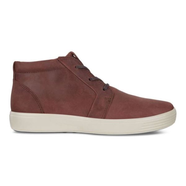 ECCO SHOES -SOFT 7 MEN'S ANKLE SNEAKER-CHOCOLAT