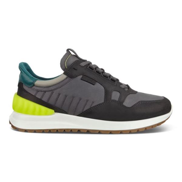 ECCO SHOES -ASTIR MEN'S SNEAKERS-BLACK/MAGNET/WILD DOVE/BAYGREEN