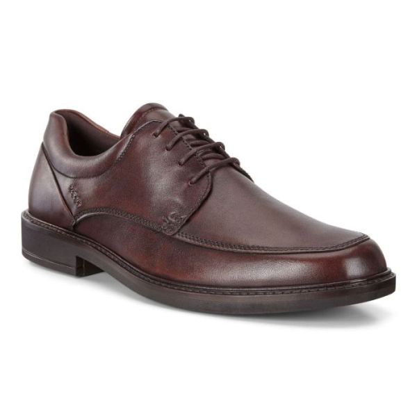 ECCO SHOES -HOLTON APRON TOE TIE-COCOA BROWN