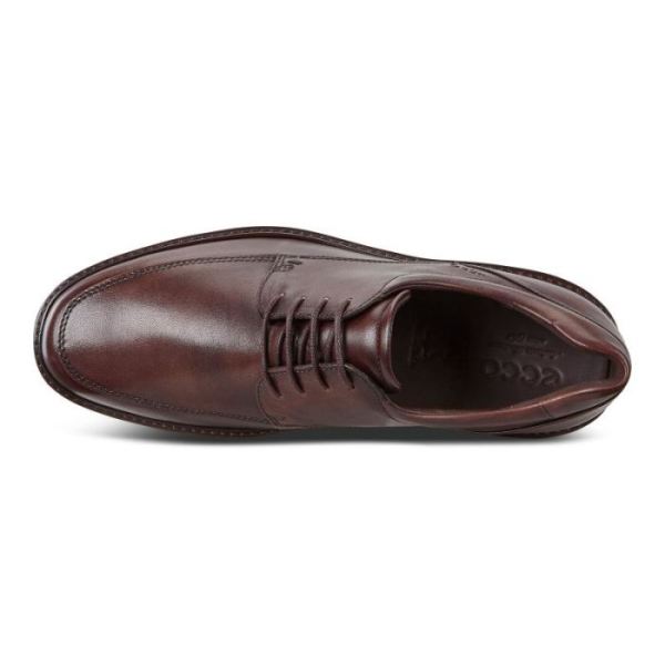 ECCO SHOES -HOLTON APRON TOE TIE-COCOA BROWN