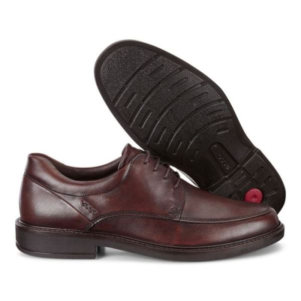 ECCO SHOES -HOLTON APRON TOE TIE-COCOA BROWN