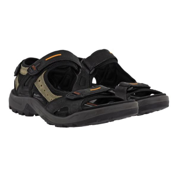ECCO SHOES -WOMEN&RSQUO;S YUCATAN SANDAL-BLACK/MOLE/BLACK