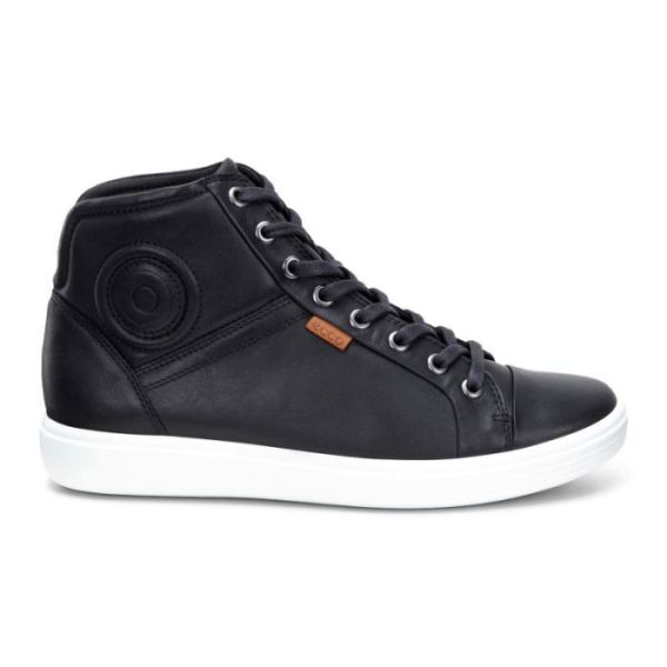 ECCO SHOES -SOFT 7 WOMEN'S HIGH TOP-BLACK