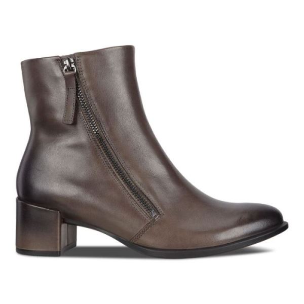 ECCO SHOES -SHAPE 35 WOMEN'S BLOCK ZIPPERED ANKLE BOOT-WARM GREY
