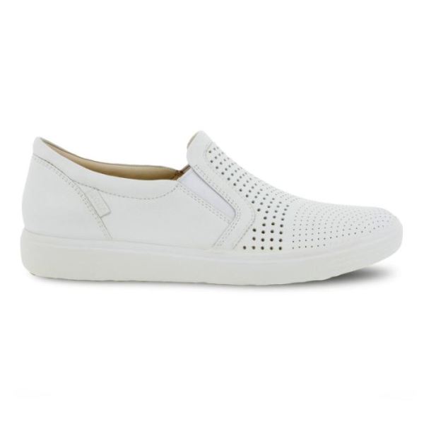 ECCO SHOES -SOFT 7 WOMEN'S SLIP-ON-WHITE