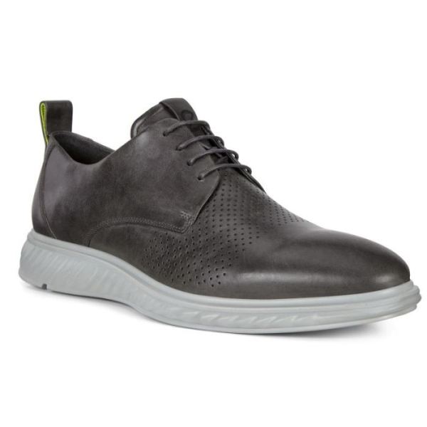 ECCO SHOES -ST.1 HYBRID LITE PLAIN-TOE DERBY SHOES-TITANIUM