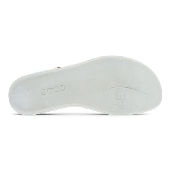 ECCO SHOES -SIMPIL SANDAL FLAT WOMEN'S TOE-LOOP SANDAL-SHADOW WHITE/BLACK/POWDER
