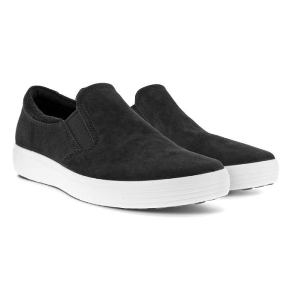 ECCO SHOES -SOFT 7 MEN'S SLIP ON 2.0-BLACK/BLACK