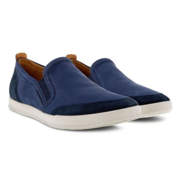 ECCO SHOES -COLLIN 2.0 MEN'S RETRO SLIP-ON-NAVY/NIGHT SKY