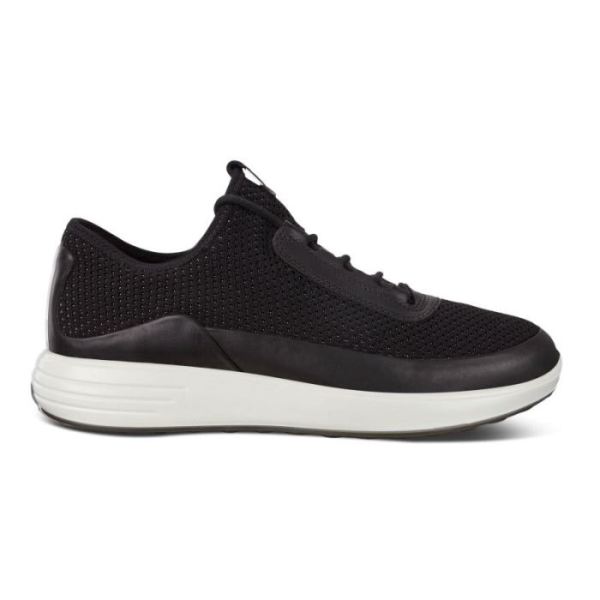 ECCO SHOES -SOFT 7 RUNNER MEN'S MESH SNEAKERS-BLACK/BLACK