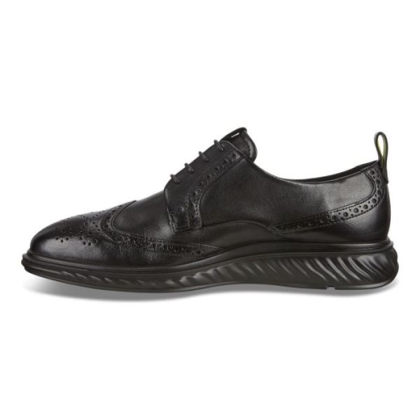 ECCO SHOES -ST.1 HYBRID LITE WINGTIP BROGUE SHOES-BLACK