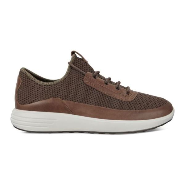 ECCO SHOES -SOFT 7 RUNNER MEN'S MESH SNEAKERS-DARK CLAY/DARK CLAY