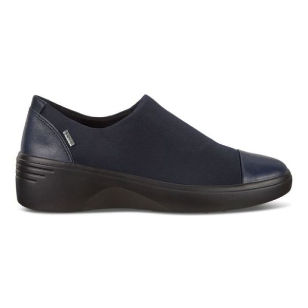 ECCO SHOES -SOFT 7 WOMEN'S WEDGE GTX SLIP ON-NIGHT SKY/NIGHT SKY