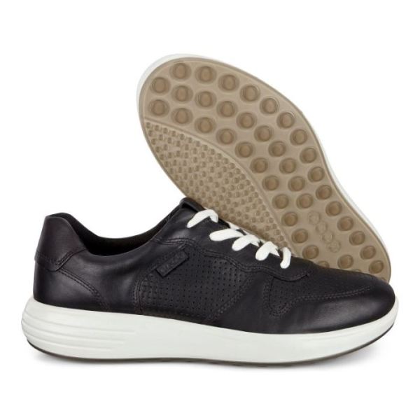 ECCO SHOES -SOFT 7 RUNNER MEN'S LACE-UP SNEAKERS-BLACK/BLACK