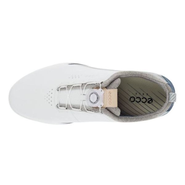 ECCO SHOES -MEN'S GOLF S-THREE GOLF SHOE-WHITE/SEAPORT
