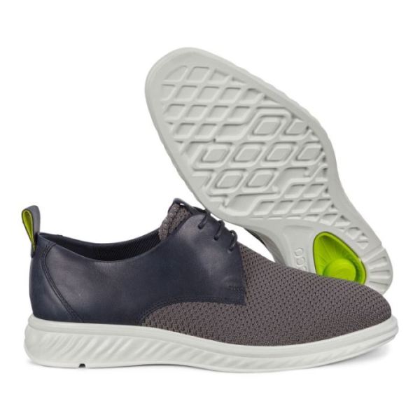 ECCO SHOES -ST. 1 HYBRID LITE SHOES-TITANIUM/DENIM BLUE
