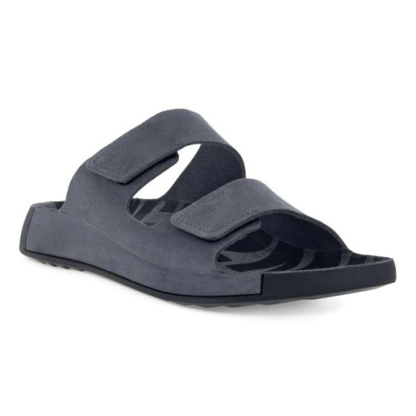 ECCO SHOES -2ND COZMO MEN'S TWO BAND SLIDE-TITANIUM