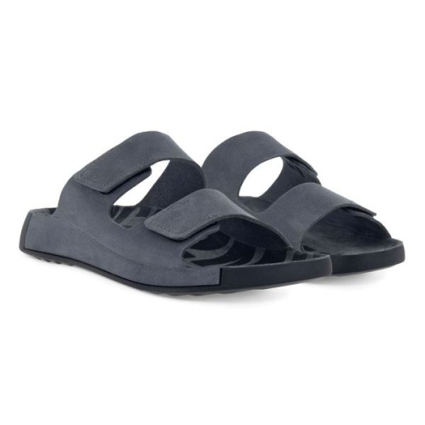 ECCO SHOES -2ND COZMO MEN'S TWO BAND SLIDE-TITANIUM