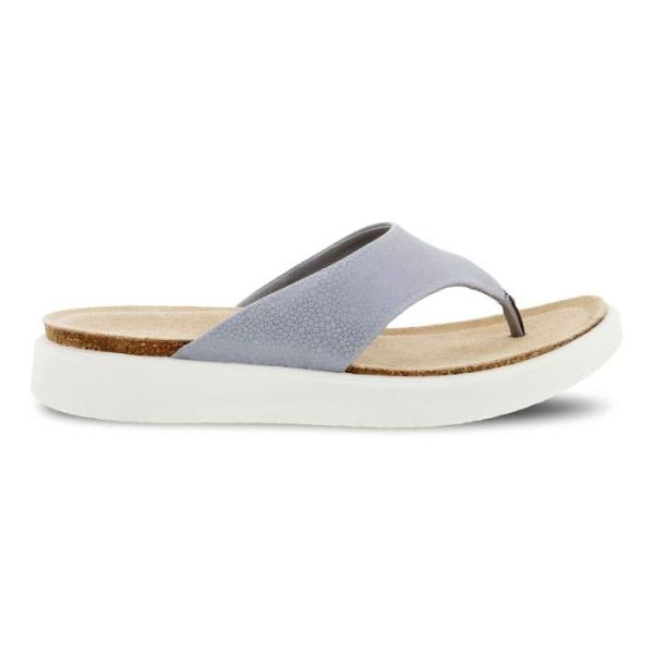 ECCO SHOES -CORKSPHERE WOMEN'S THONG SANDAL-SILVER GREY
