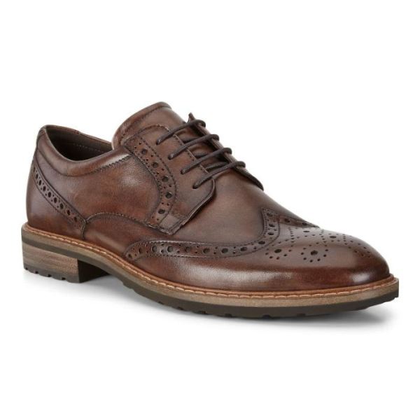 ECCO SHOES -VITRUS I WING TIP TIE-NATURE
