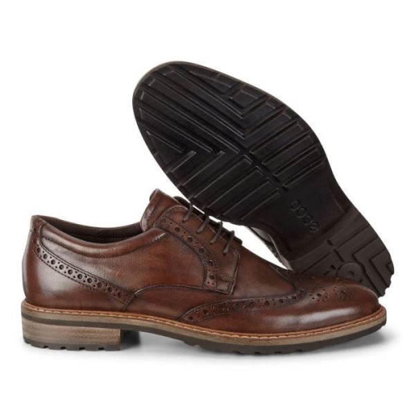 ECCO SHOES -VITRUS I WING TIP TIE-NATURE
