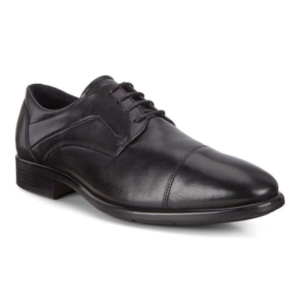ECCO SHOES -CITYTRAY MEN'S CAP TOE-BLACK