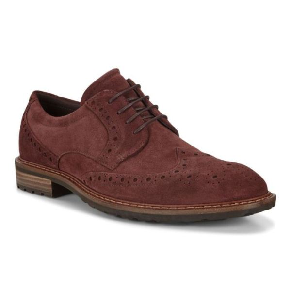 ECCO SHOES -VITRUS I WING TIP TIE-CHOCOLAT