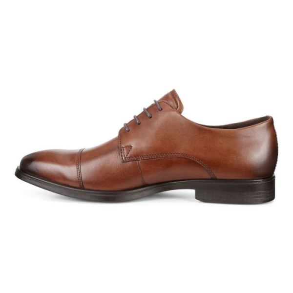 ECCO SHOES -MELBOURNE CAP TOE TIE-AMBER