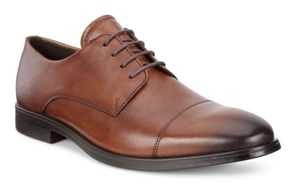 ECCO SHOES -MELBOURNE CAP TOE TIE-AMBER