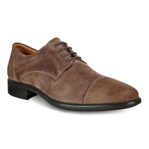 ECCO SHOES -CITYTRAY MEN'S CAP TOE-DARK CLAY