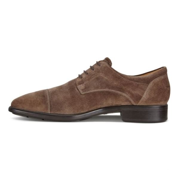ECCO SHOES -CITYTRAY MEN'S CAP TOE-DARK CLAY