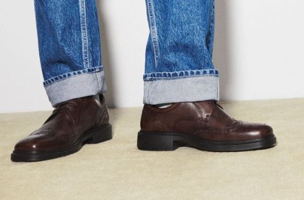 ECCO SHOES -HELSINKI 2.0 MEN'S WING TIP TIE-COCOA BROWN
